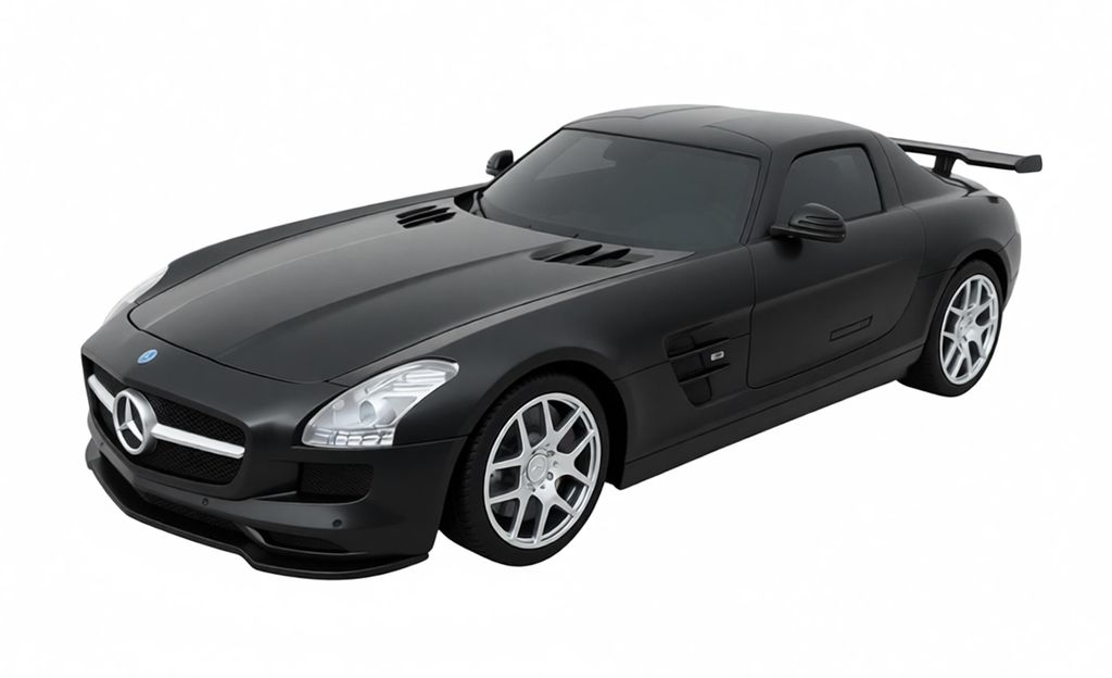 RC Mercedes-Benz SLS AMG GT 28cm ferngesteuert 1:16 Modellauto Spielzeugauto Auto 48 (Schwarz-Matt)