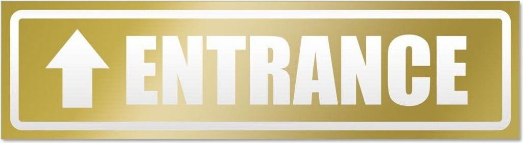 Kiwistar Entrance with Arrow invertiert Magnetschild Schild magnetisch - 45cm Gold - Magnetfolie für Auto PKW Kfz