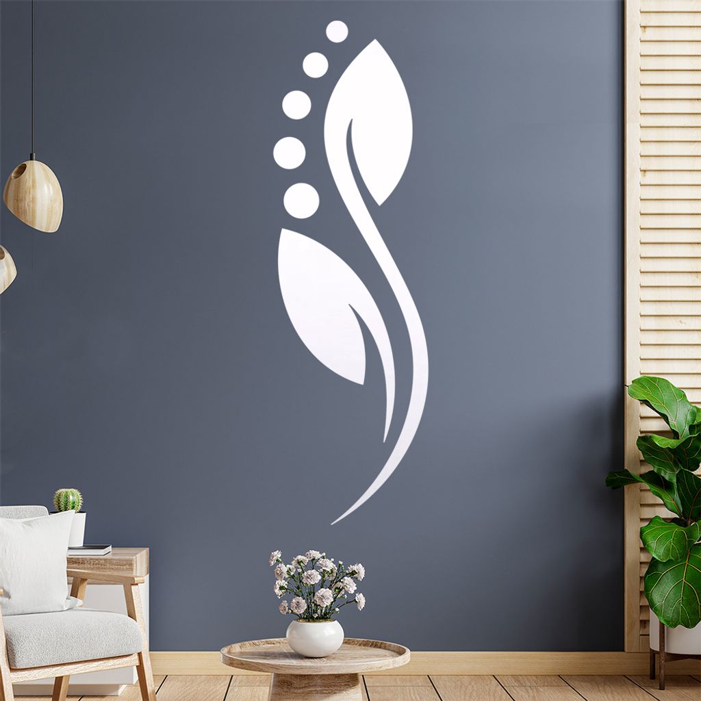 Blüte - Linien Punkte Wandtattoo in 6 Größen - Wandaufkleber Wall Sticker - Dekoration, Küche, Wohnzimmer, Schlafzimmer, Badezimmer