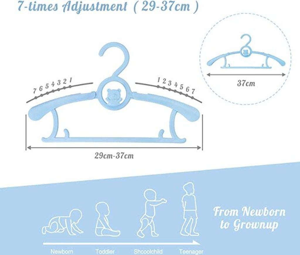 Homewit 20-teilig ausziehbare Kinderkleiderbügel, 29 cm bis Produktbild 3