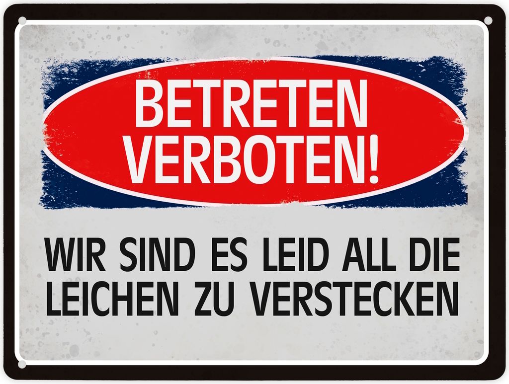 Metallschild XL Schild Blechschild Aluminiumschild Emailleschild