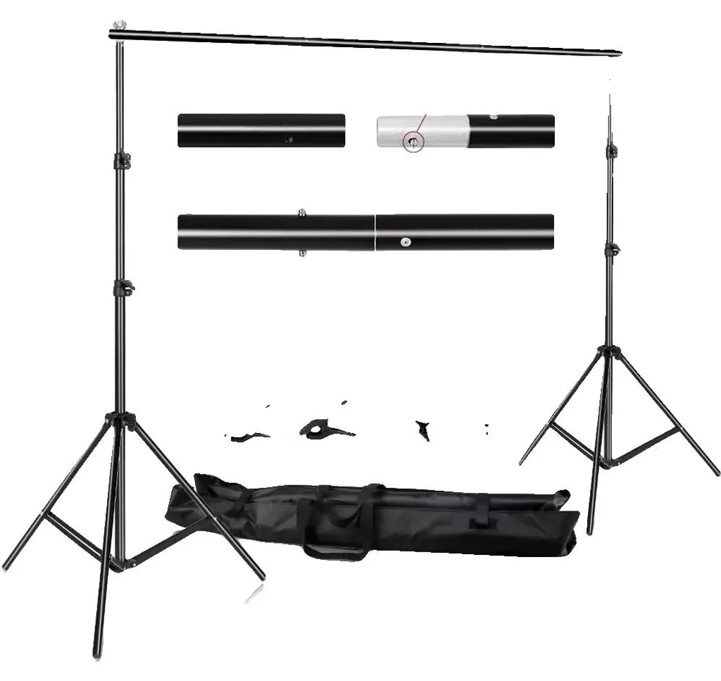 Support de Fond Photographie en Aluminium Noir Renforcé 2,6 x 3 Mètres