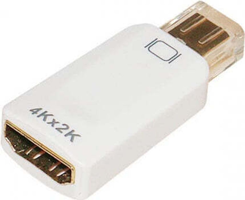 SYSTEM-S Mini DisplayPort Mini DP (male) auf Standard HDMI 1.4 (female) Kabel Adapter mit Audio für 3D / 4K 60Hz HDTV in Weiß