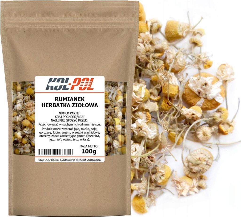 RUMIANEK HERBATA ZIOŁOWA 100g Koszyczek rumianku kwiat Zdjęcie produktu 
