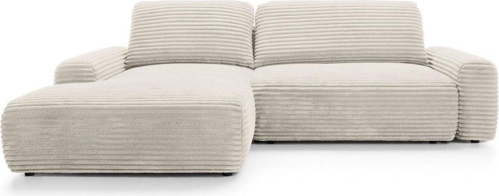 Ecksofa VIGO Ambience 02 Beige Cord Breitcord Schlafsofa Bettkasten Links