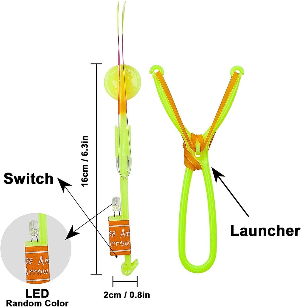 Hubschrauber Fliegen Spielzeug,15 Stücke Licht Hubschrauber Fliegen LED Katapult 