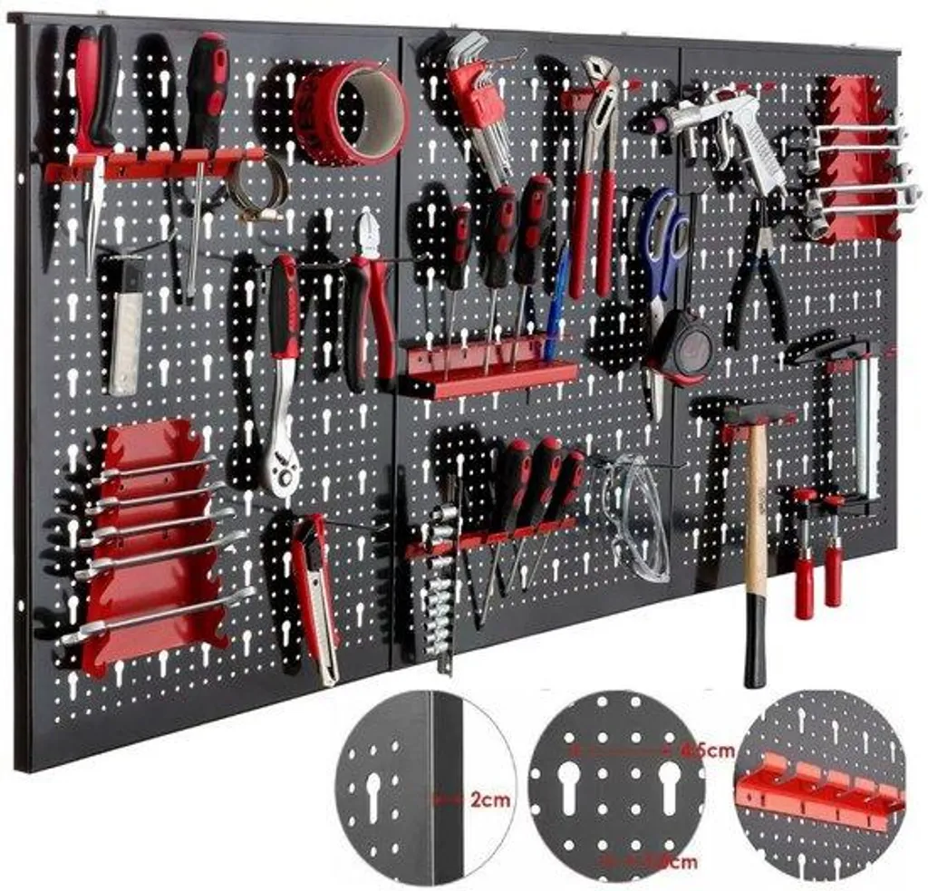 Panneau mural pour outils Bolt Edge XL Bleu 120x60cm avec 3 plaques