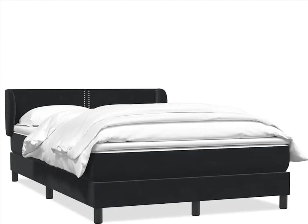 vidaXL Boxspringbett mit Matratze Schwarz 160x220 cm Samt