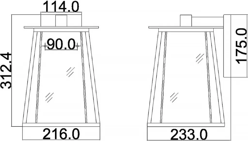 Applique Extérieur Walker Hinkley Bronze Vieilli E27 IP44 31cm