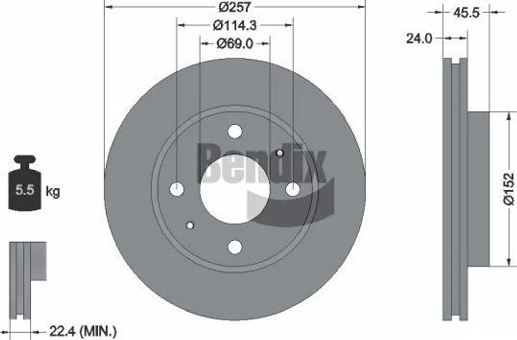 Disque de frein ventilé BENDIX BDS1806 haute résistance 5171217000 OE