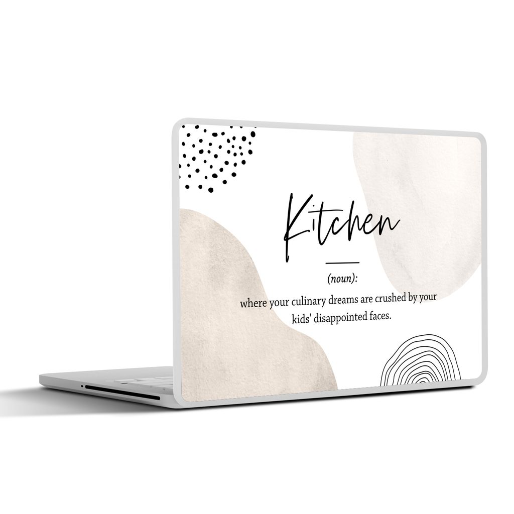 MuchoWow Laptop Aufkleber Sticker Cover Sprichwörter - Definition Küche - Zitate - Küche - Wörterbuch 31x22.5 cm - Laptop-Deko