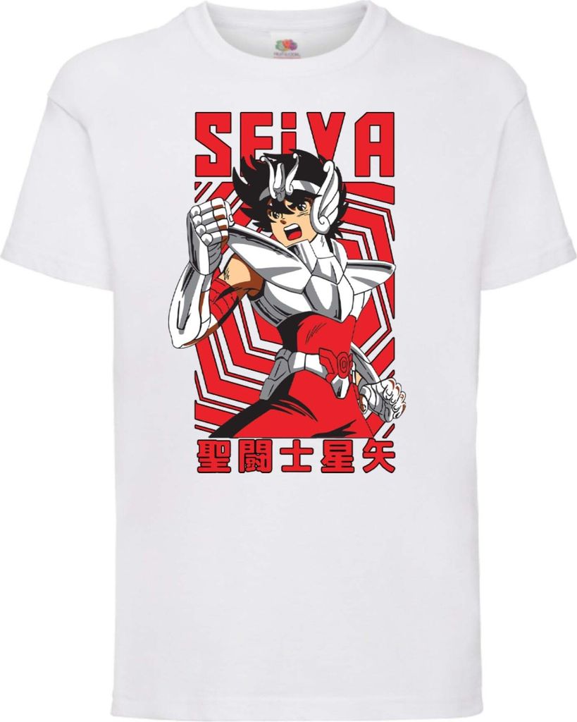 Kinder T-Shirt Saint Anime Seiya Pegasus 02 Saint Seiya, 9-11 Jahr - 140 / Weiß
