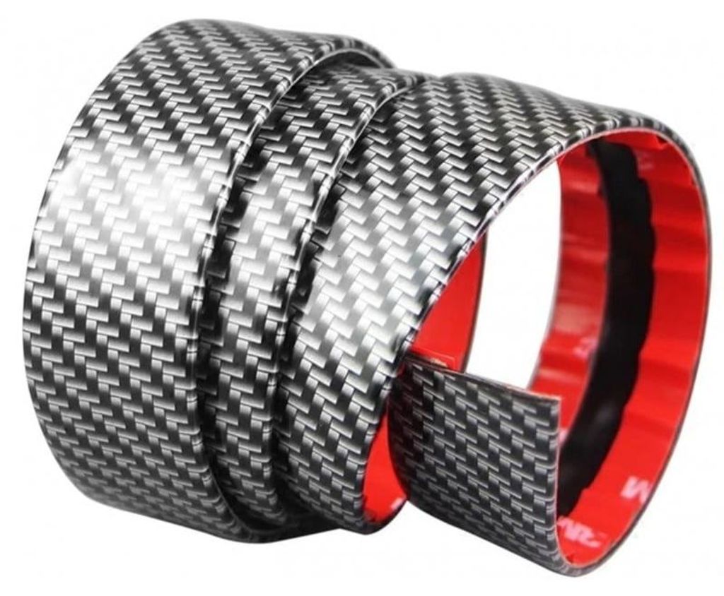Schutzband Design für Tür, Schweller, Tuning-Stange Auto Innen-/Außenbereich Universal aus Gummi Modell Carbonfaser 2,5M