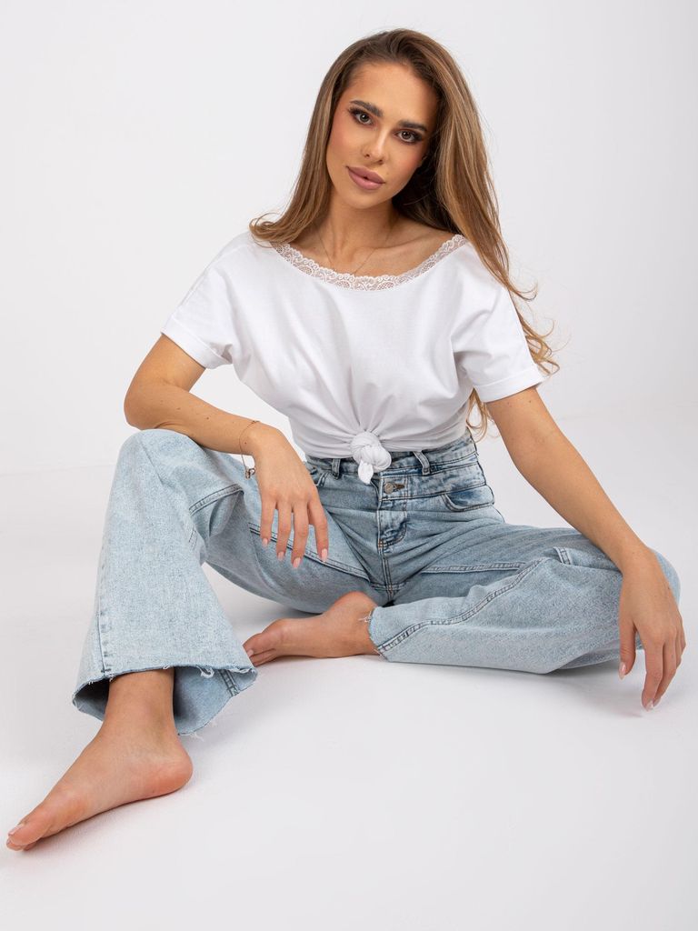 Rue Paris Kurzarm-T-Shirt für Frauen Henryq weiß M