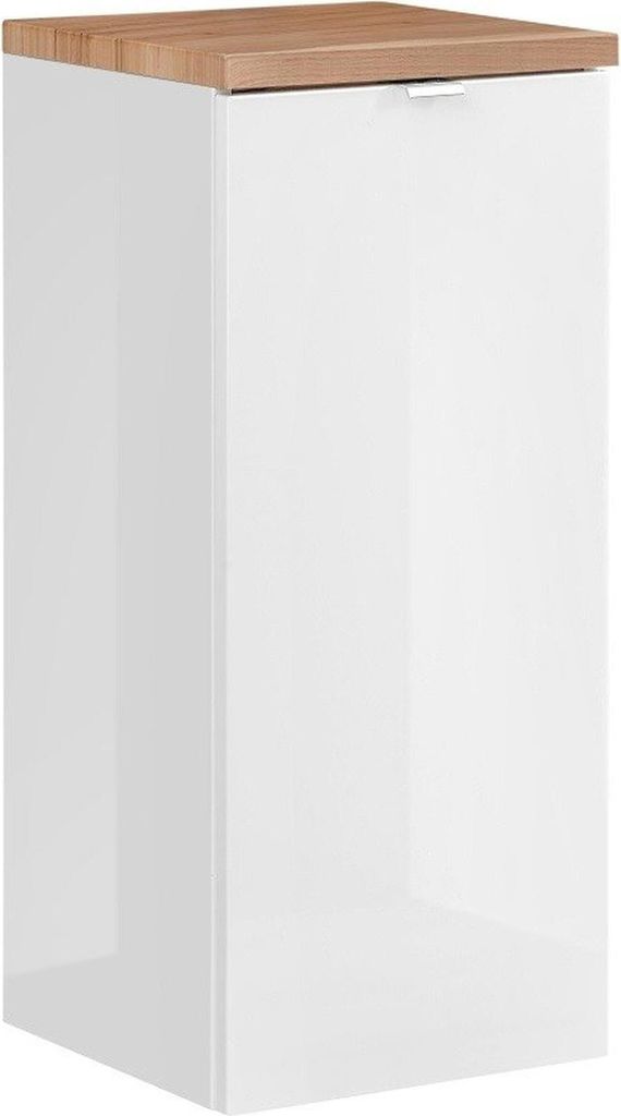 Hängesäule April 1 Tür, Weiß und Holzoptik Produktbild 1