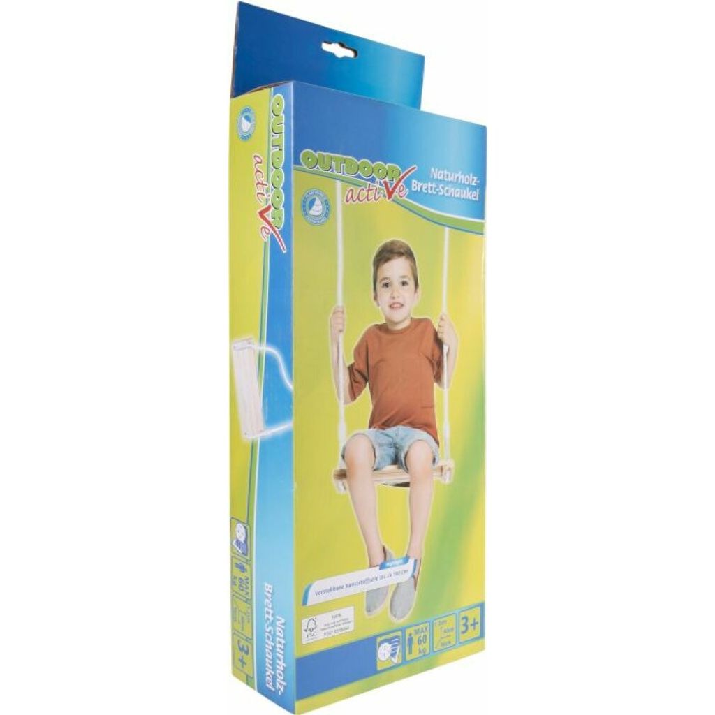 Outdoor active Naturholz Brettschaukel, 40 x 16 cm Obrázok produktu 