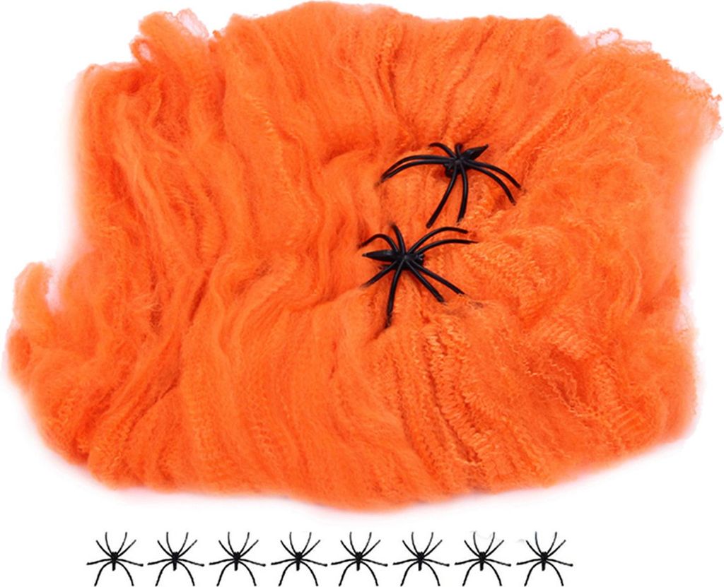 Buntes Halloween-Spinnennetz, dehnbare Spinnweben aus Baumwolle, elastische, gruselige Partyszene-Requisiten für Halloween-Heiligabend-Partys