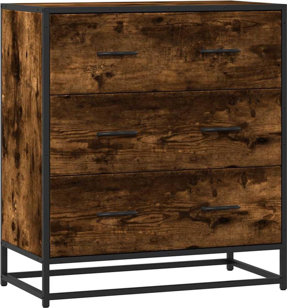 vidaXL Sideboard chêne fumé 68x35x76 cm bois composite et Image du produit 