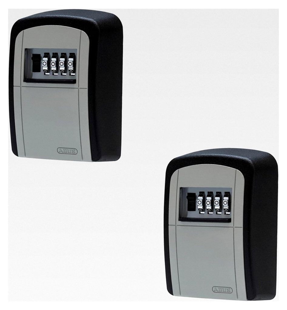 KeyGarage 707-2er Set - Wandmontierte Schlüsselbox - für bis zu 7 Schlüssel oder kleine Wertgegenstände - Schwarz-Silber