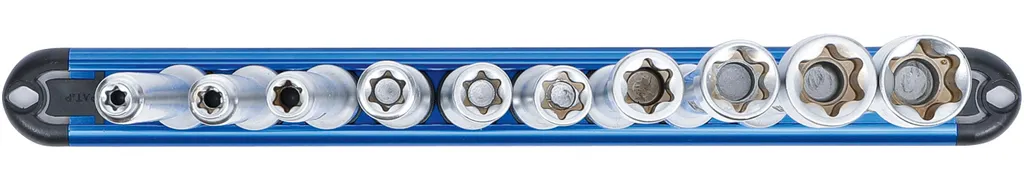 Jeu de douilles femelles Torx profil E 3/8 pouces tailles E6 à E20