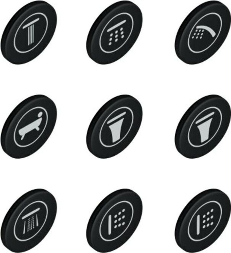 GROHE Symbolkappen SmartControl 14077, für Unterputzarmaturen, 9 Plättchen mit 6 verschiedenen Symbolen, für alle Grohtherm SmartControl und Sma...