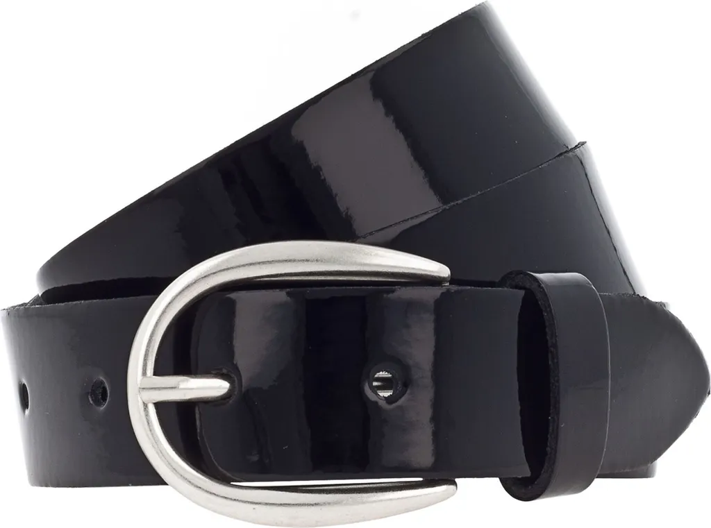 Cintura Vanzetti Donna 30mm Pelle Vernice Nera LackLeather W80