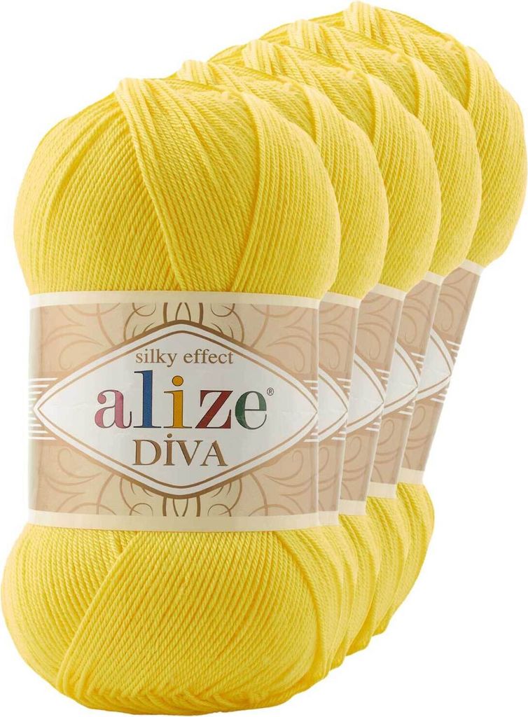 5 x 100g Strickgarn ALIZE DIVA - Häkelgarn Wolle Sommer Stricken Häkeln