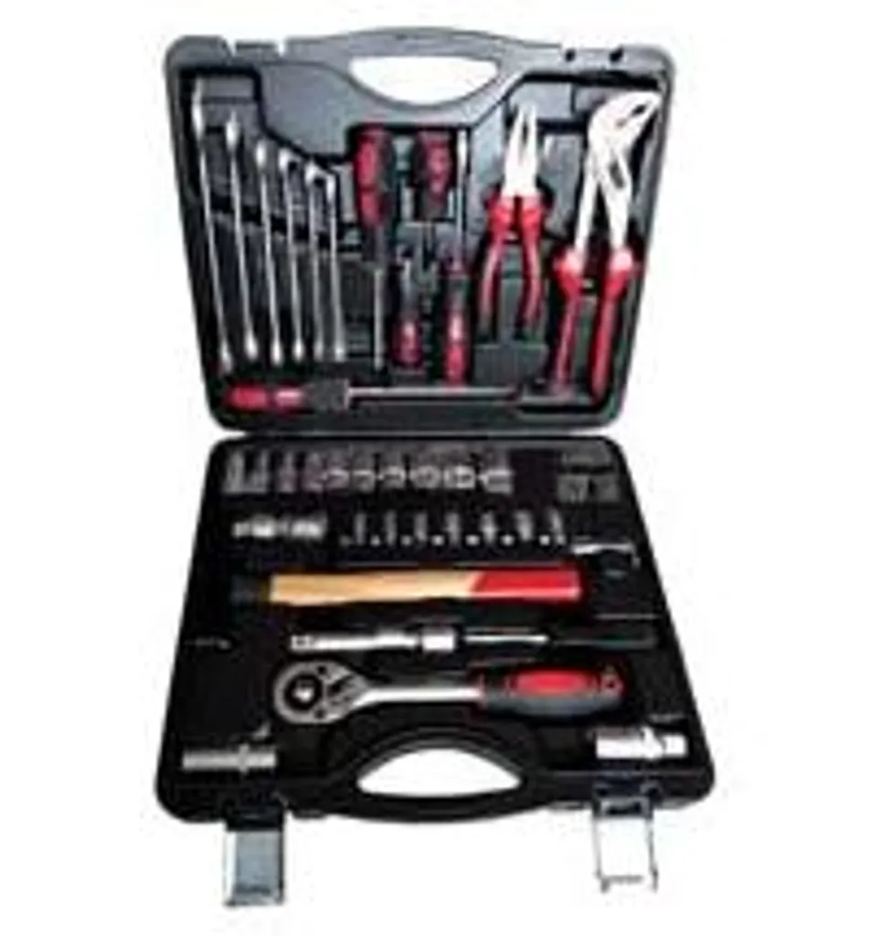 Mallette de bricolage 56 outils avec tournevis et douilles en acier robuste