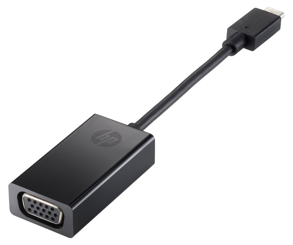 HP USB-C-zu-VGA-Adapter, Schwarz, China, Windows 10, Produktbild 