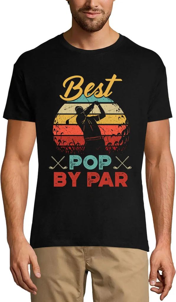 Herren Grafik T-Shirt Bester Pop bei Par - Golf spielen - Retro-Sonnenuntergang – Best Pop By Par - Playing Golf - Retro Sunset – Öko-Verantwo...
