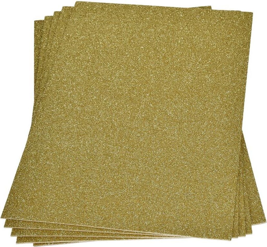 Moosgummiplatte Glitter  gold 200 x 300 x 2 mm Produktbild 
