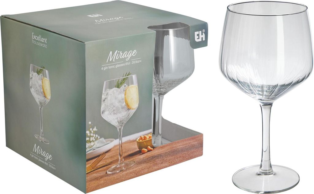 Koopman Gin Tonic Gläser Set - 4 Stück - 610 ml - Cocktailgläser
