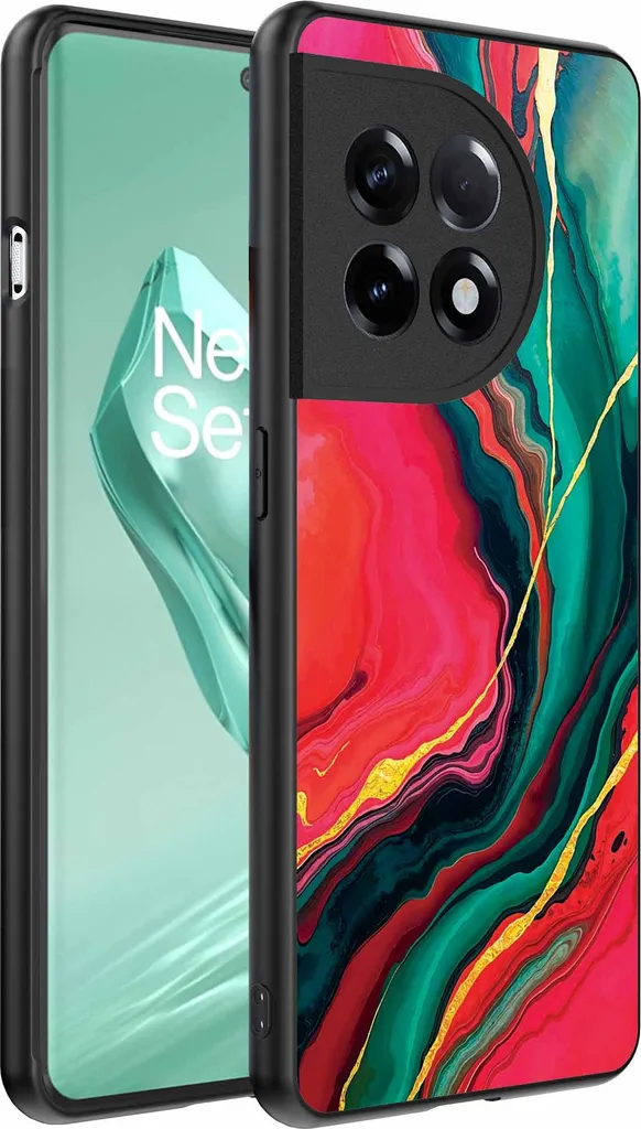 OnePlus 12R Cover Marmo Rosso Verde - Un'opera d'arte Smartphonica