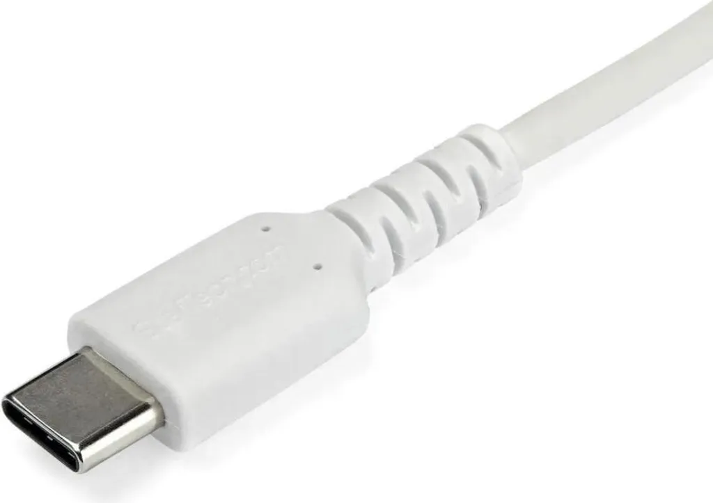StarTech.com Cavo di Ricarica USB-C da 2m - Resistente Cavetto USB-C di Ricarica Veloce e Sync da USB 2.0 a USB Type C - Rivestimento in TPE e Fibra Aramidica M/M 60W Bianco, Samsung S10/S20/Ipad Pro/MS Surface - 5