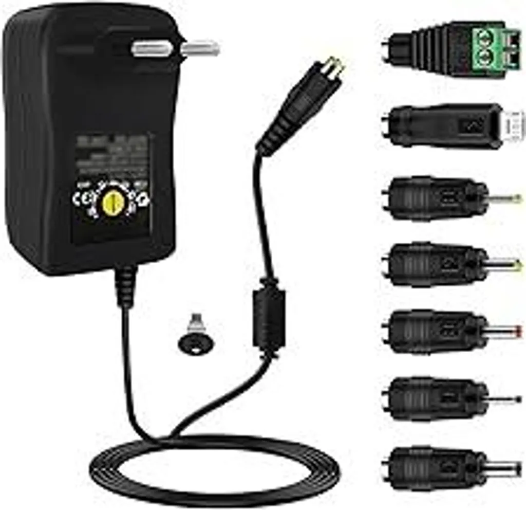 Alimentatore Universale 3-12V 40W | Adattatore AC DC con 7 Spine e USB