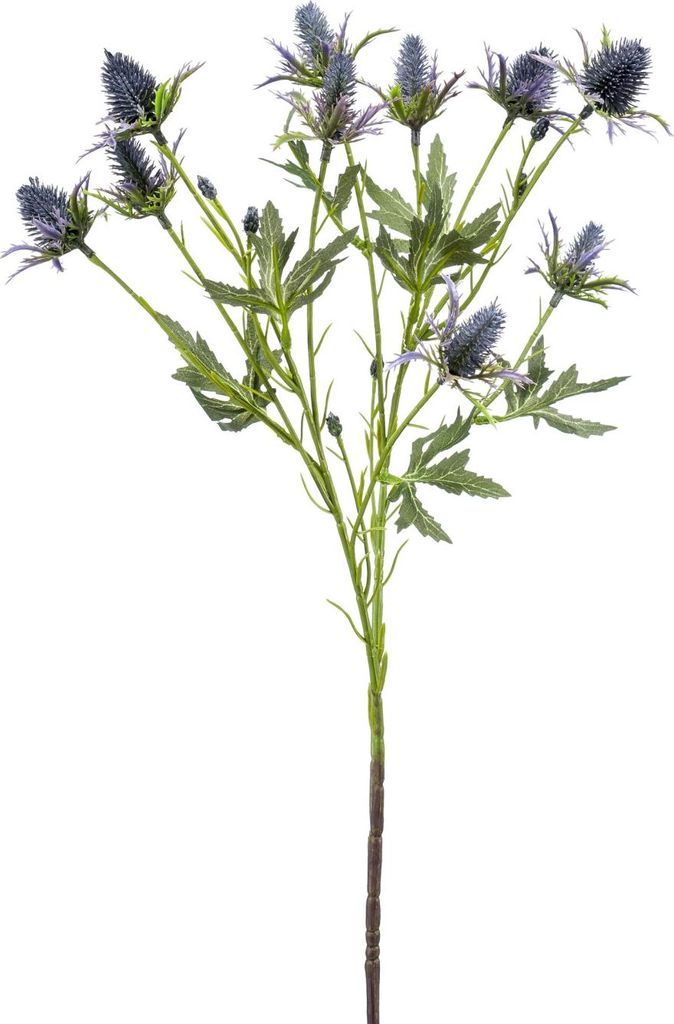 artplants.de Kunstzweig Edeldistel CUACOS, blau, 70cm - Dekozweig Eryngium/Seidenpflanze