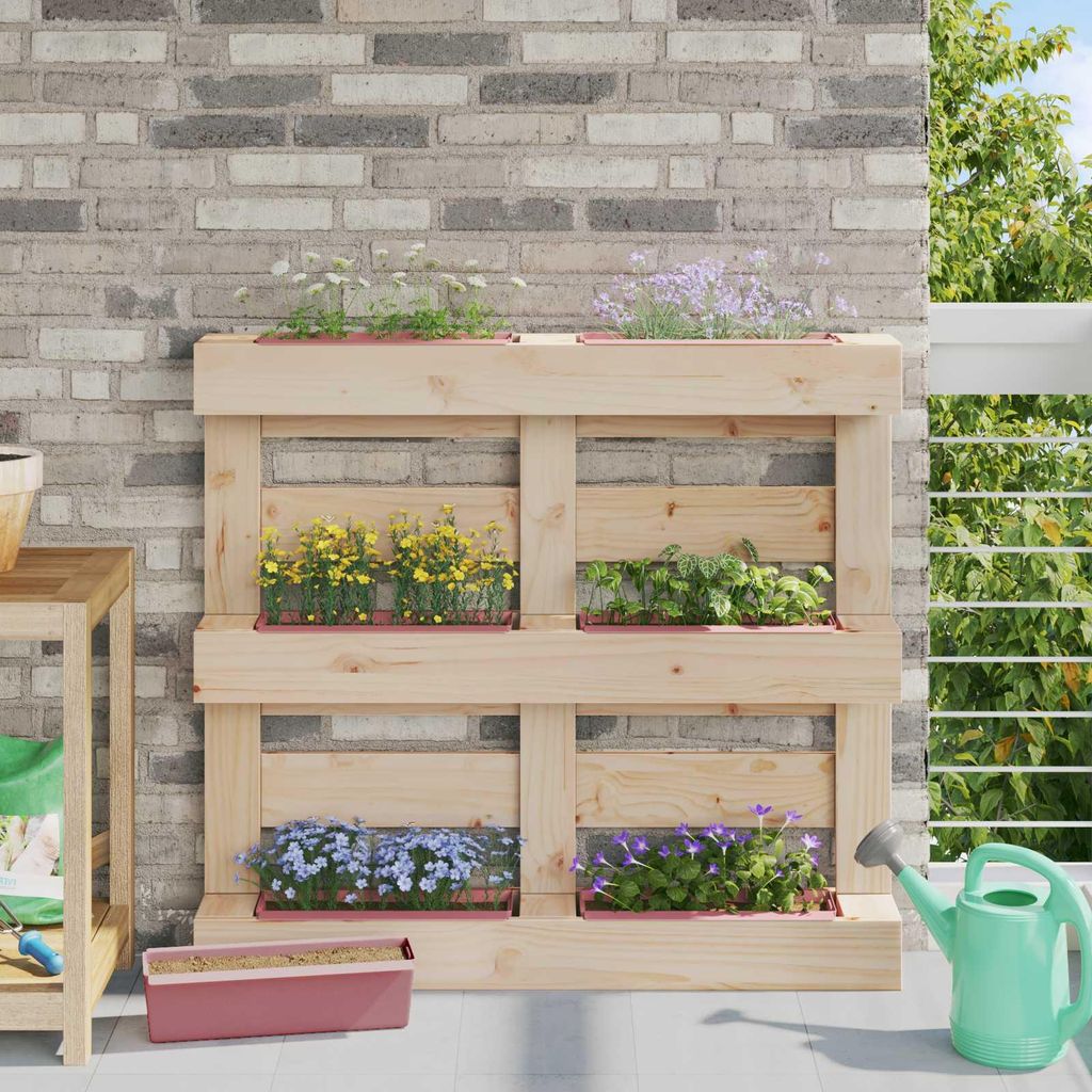 Möbel Blumenboxen für Euro-Paletten 12 pcs Braun 36,5 x 14 x 9,5 cmBeete - Beete c7648