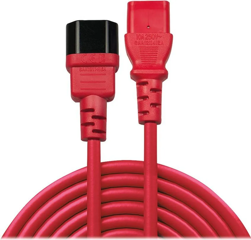 LINDY Prolunga di rete IEC C14 - C13 rosso 0,5 m - 3