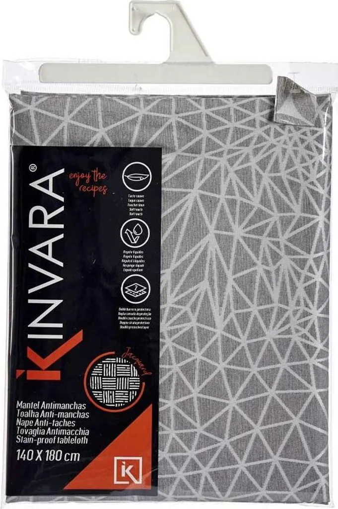 Tovaglia Kinvara Babel Grey 48 Jacquard - Bianco e Grigio per Tavola Elegante - 3
