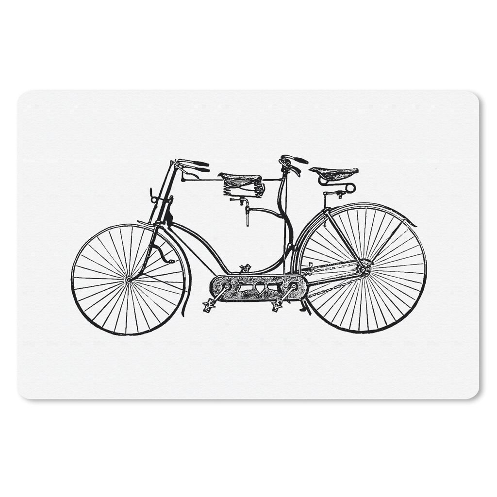 MuchoWow Schreibtischunterlage Retro - Fahrrad - Tandem 60x40 cm - XXL Mauspad - Großes Mauspad
