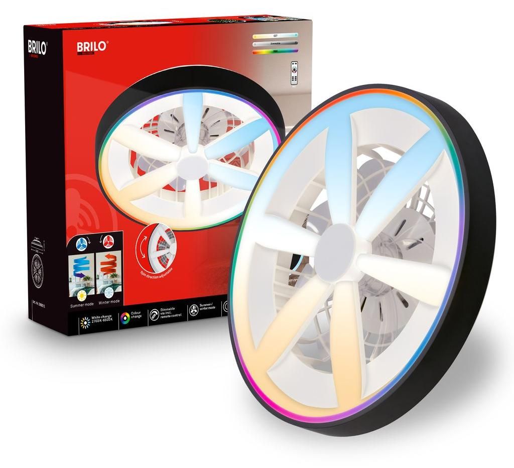 Briloner Plafonnier ventilateur télécommande Ø48cm rond Image du produit 