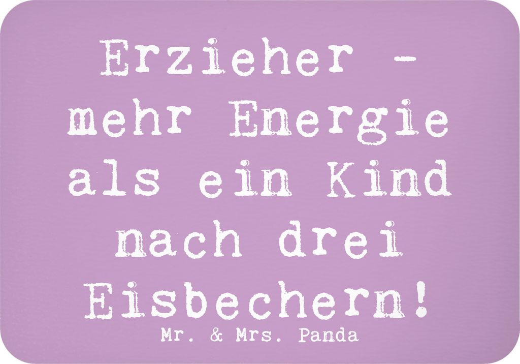 Mr. & Mrs. Panda magnet Spruch Erzieher Energie - Lavendeltraum - Geschenk, Kreativität, Pädagogik, Bewunderung, haftmagnet, Pinnwandmagnet, whit...