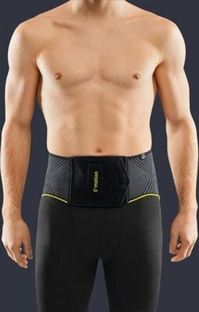 LWS-Stabilisierungsorthese Lumbamed plus E+motion 3.0 schwarz-gelb>>>>Gr. V