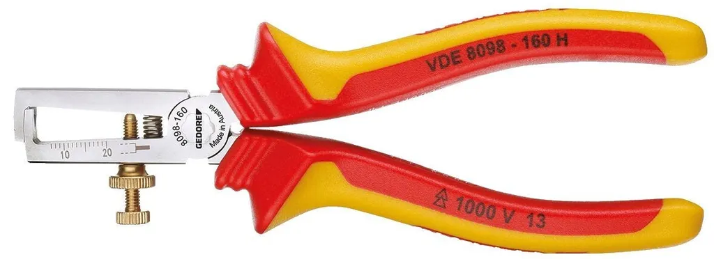 Spelafili VDE Gedore 8098-160 H - Isolamento 1000V per Cablaggi Sicuri
