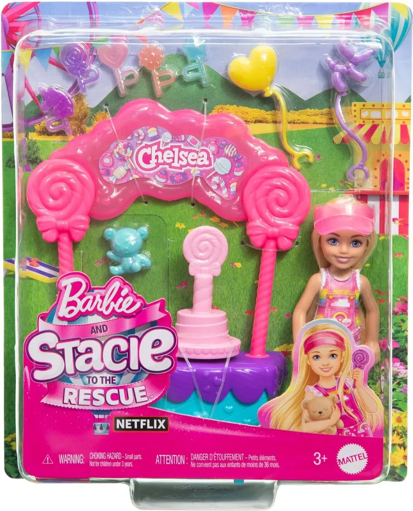 Poupée Barbie Chelsea Thème Sucette et Bonbons - Coffret de Jeu Complet