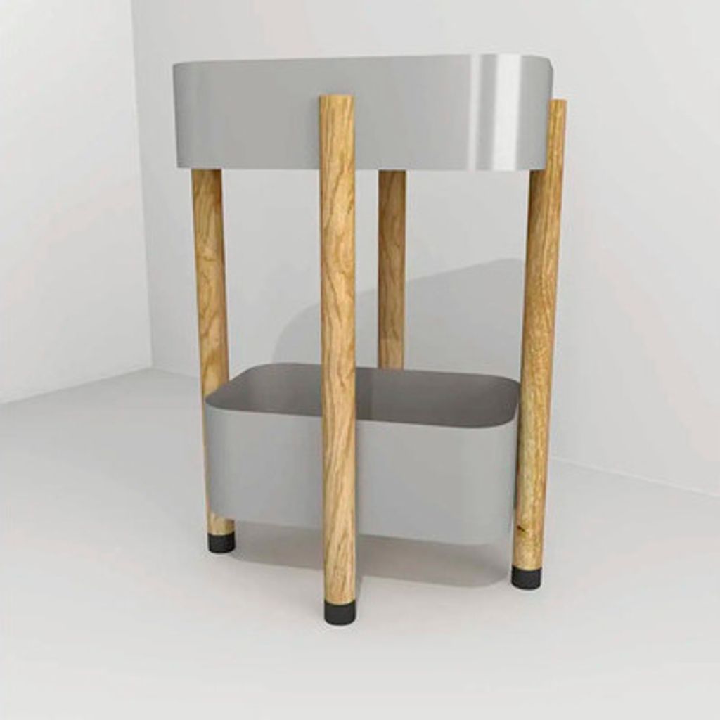 Standregal Devo Sonet BxHxT 49x68x34 cm grau/Eiche/schwarz