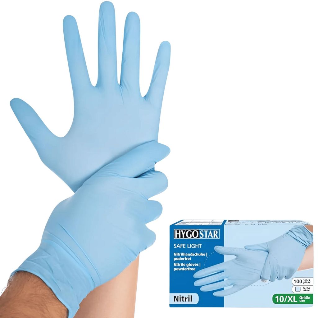 HYGOSTAR Nitrilhandschuhe Safe Light, puderfrei, blau, Gr. Produktbild 