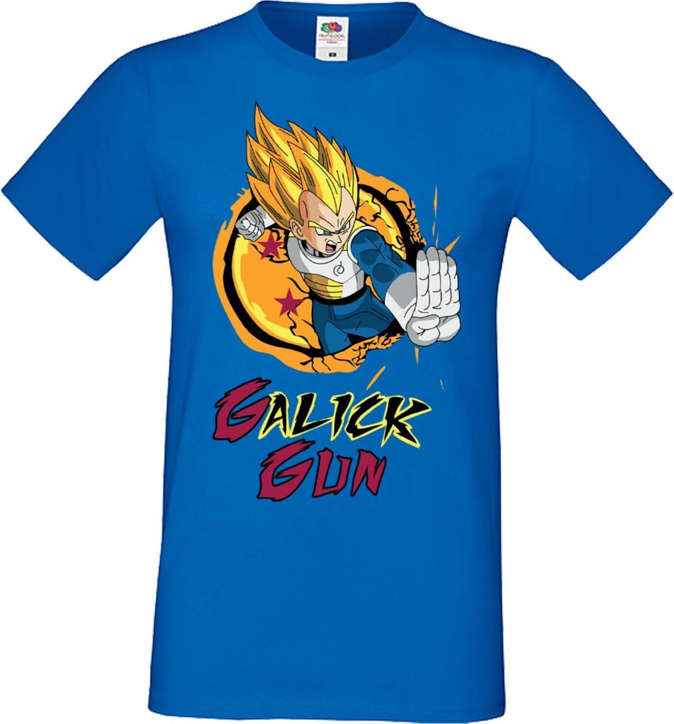 Herren T-Shirt Manga Anime Dragon Anime Manga Ball Z Vegeta Galick Gun Galick Gun, Man S / Blau