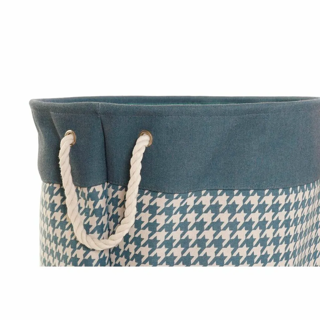 Lot de 3 paniers à linge robustes en polyester jaune bleu et gris 45 cm - 3