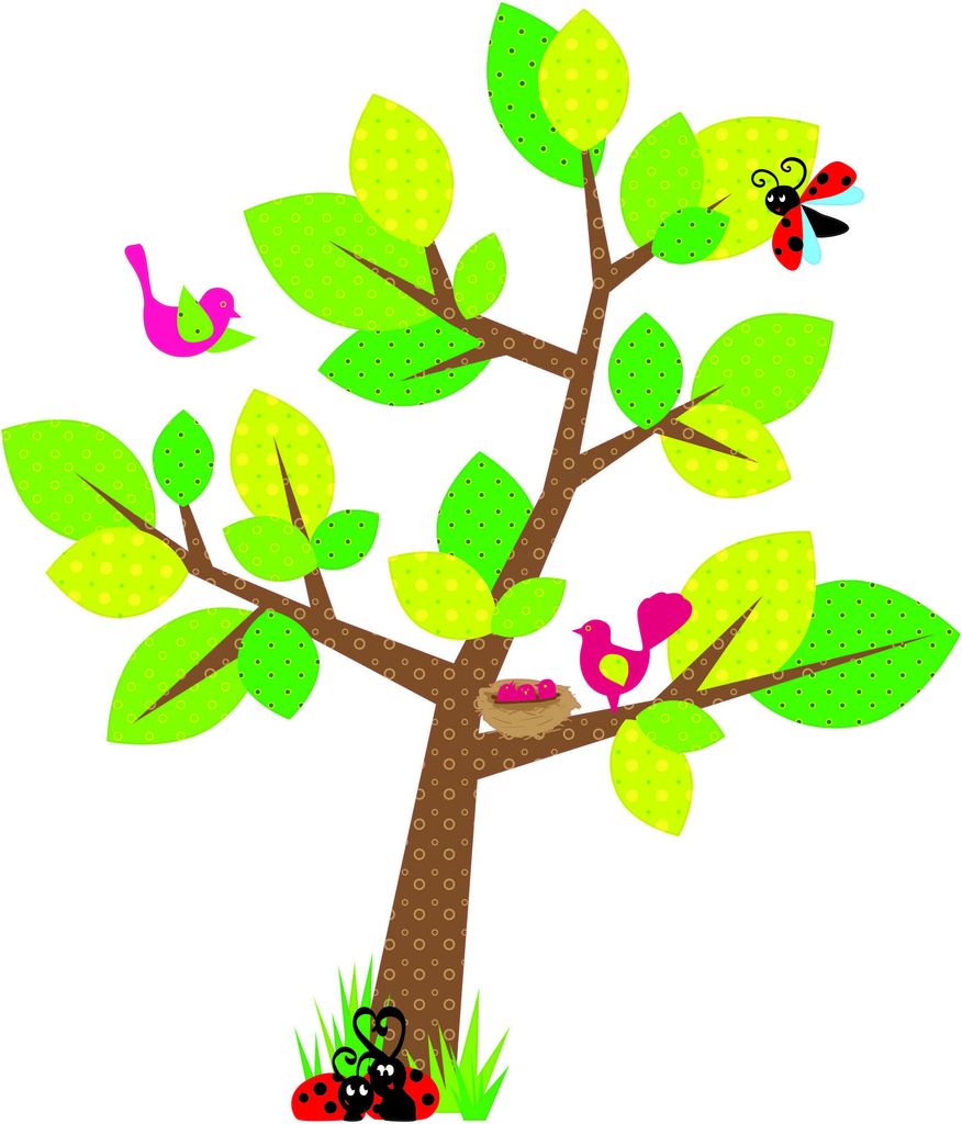 Blätter Baum Kinderzimmer Mehrfarbig WANDTATTOO 120 x 104cm - Dekoration für Kinderzimmer Schlafzimmer Wohnzimmer Küche Badezimmer